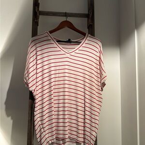 CAbi Red and White Striped Top